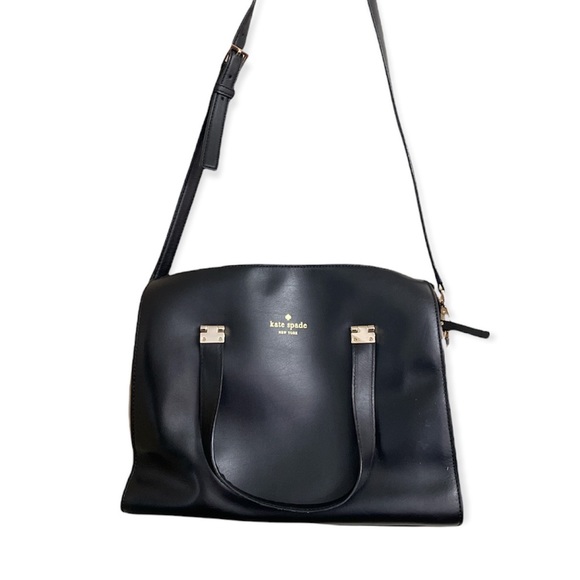 Kate Spade Black and Tan leather Purse Parker Street Collection - Picture 4 of 16